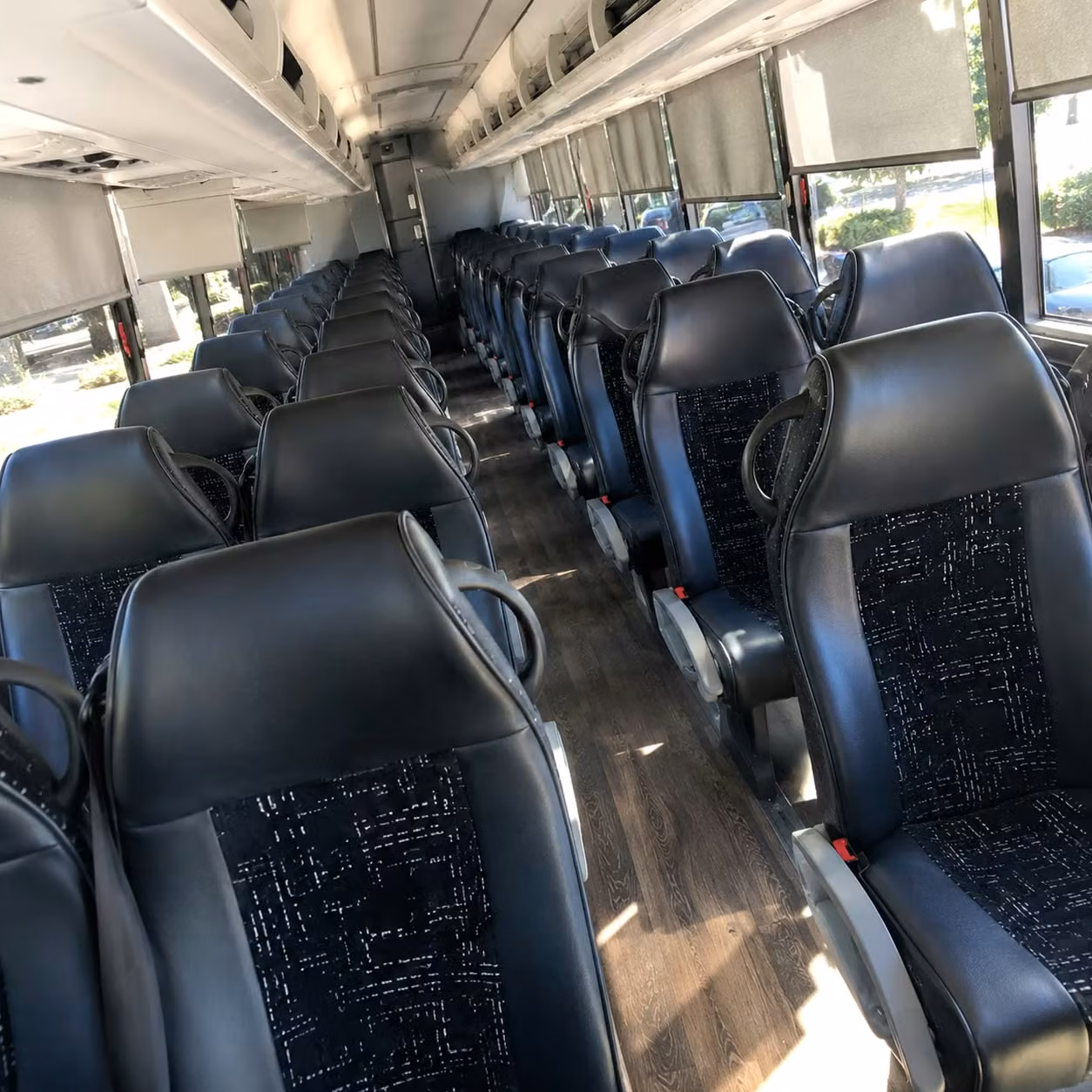 56 passenger charter bus inside